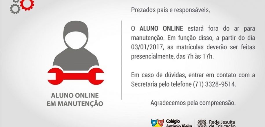 Aluno online em manutenção