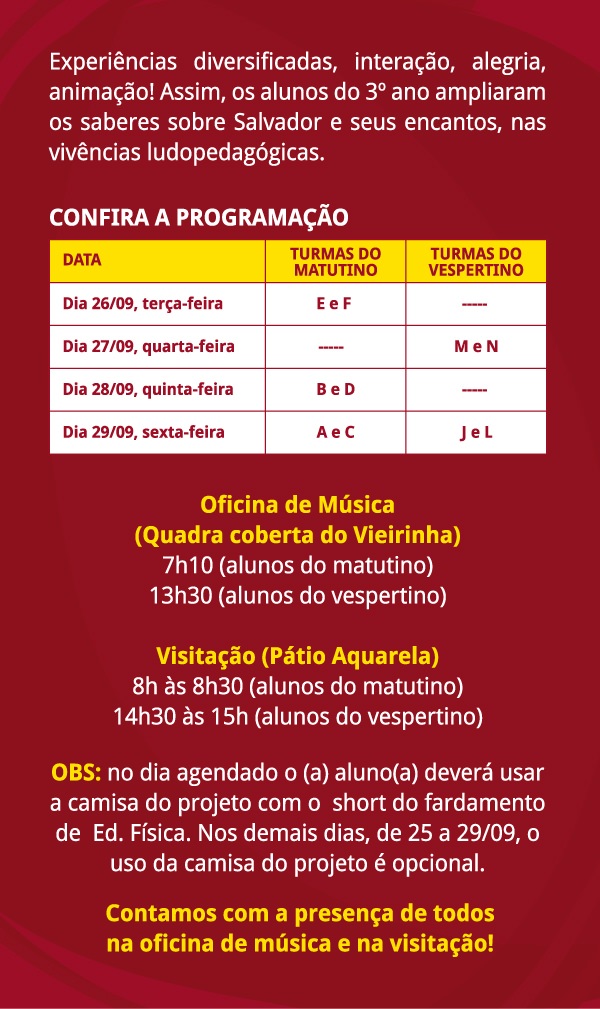 Projeto interdisciplinar do 3º ano EF aborda saberes sobre Salvador
