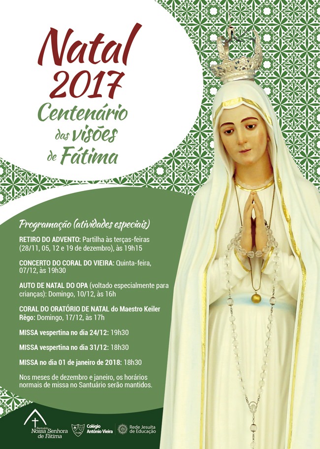 Programação de Natal do Santuário Nossa Senhora de Fátima