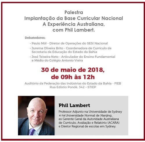 Vieira participa de evento internacional sobre a Base Nacional Comum Curricular