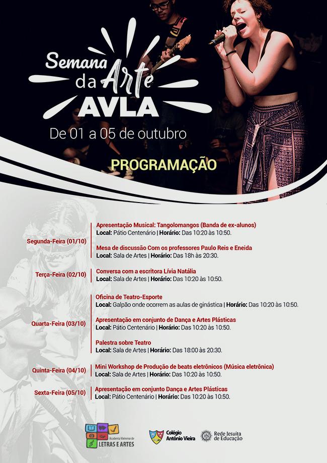 AVLA realiza “Semana da Arte” de 01 a 05 de outubro