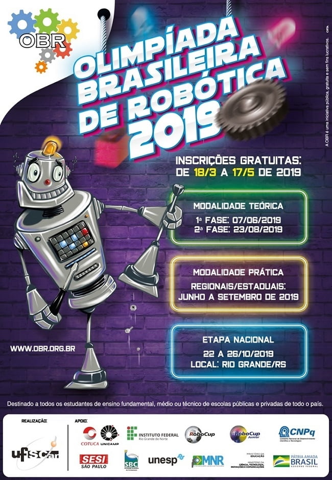 Olimpíada Brasileira de Robótica tem inscrições abertas até 17 de maio
