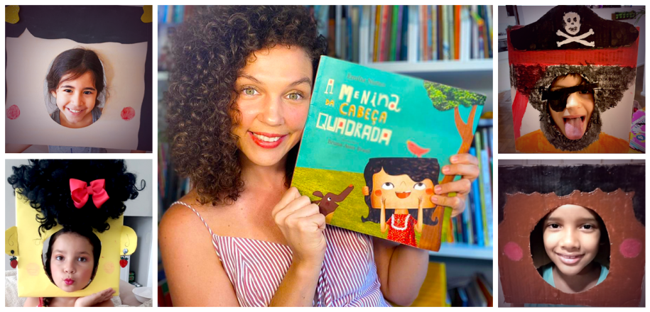 Alunos do 1º ano EF entrevistam autora do livro A Menina da Cabeça Quadrada