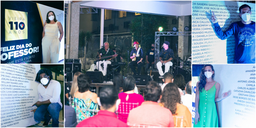 Professores do Vieira têm momento de descontração com música e homenagens