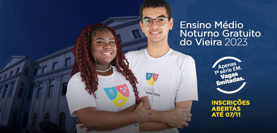 Abertas inscrições para Ensino Médio Noturno Gratuito no Vieira