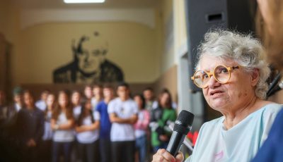 Paloma Amado participa no Vieira de inauguração da Biblioteca Jorge Amado. Escritor foi aluno do colégio