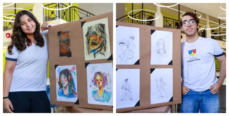 Biblioteca Jorge Amado expõe desenhos artísticos de Clara Aang e Lucas Gusmão
