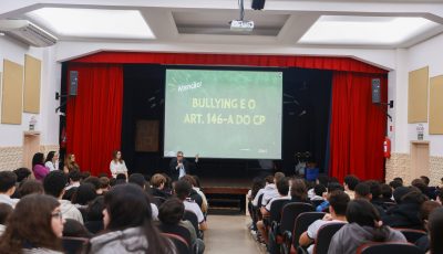 Vieira e MP promovem palestras para estudantes em ação preventiva contra bullying e cyberbullying
