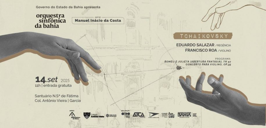 Osba apresenta obras de Tchaikovsky em concerto gratuito neste domingo (14) no santuário do Vieira