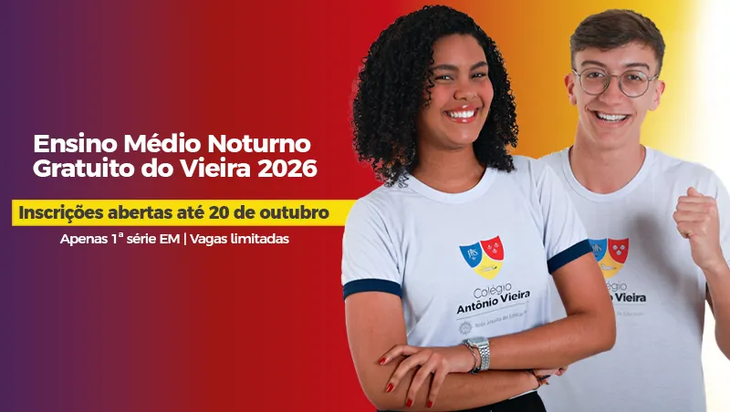 Colégio Antônio Vieira abre inscrições para 40 vagas de bolsas integrais para Ensino Médio Noturno