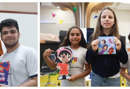 Dia Nacional do Livro é celebrado no Vieira em bate-papo literário com aluna e mãe escritoras