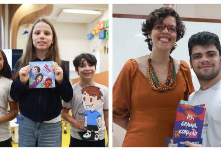 Dia Nacional do Livro é celebrado no Vieira em bate-papo literário com aluna e mãe escritoras