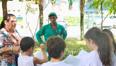 Bosque do Vieira vira 'sala de aula' para aprendizagem de crianças sobre botânica