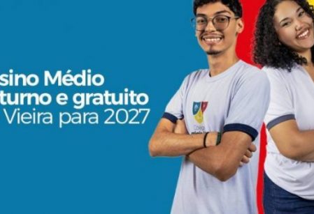 Último dia para se inscrever para 40 bolsas integrais no Ensino Médio Noturno do Vieira